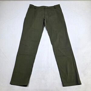 Birddogs Pants Mens 34x32 Olive Green Lined Stretch Chino Khaki Performance 7736